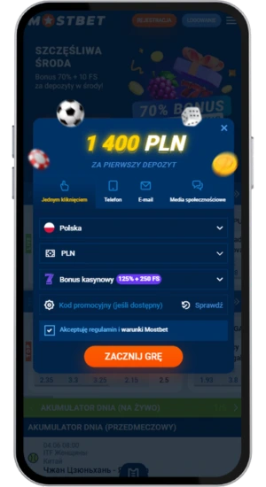 Ekran rejestracji i depozytu