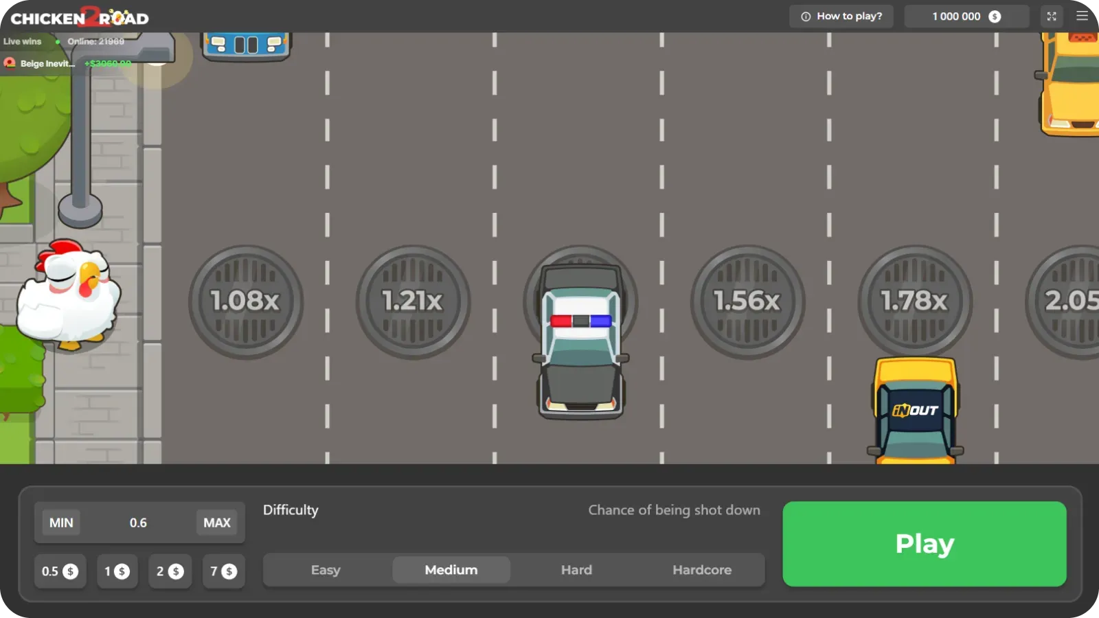 Nouveau design visuel dans le jeu Chicken Road 2