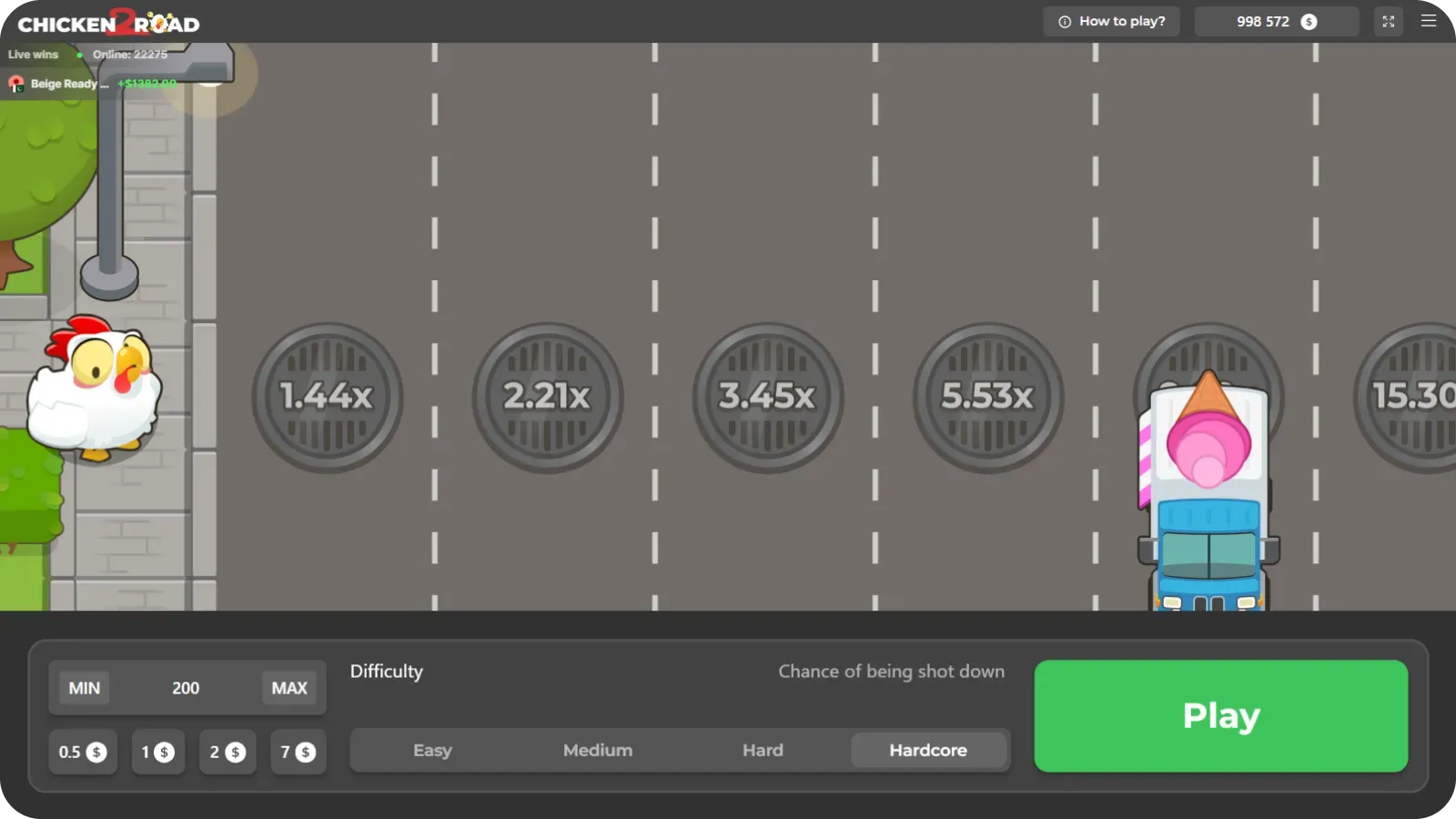 Nuovo design visivo nel gioco Chicken Road 2