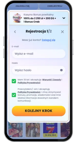 Rejestracja i ekran depozytu w polskim kasynie